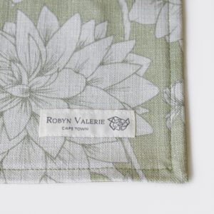 Dahlia Blooms Tea Towel - Mountain Green