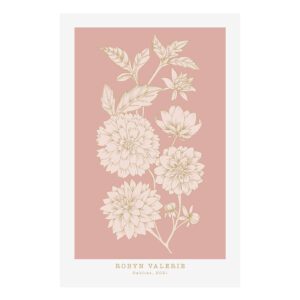 Dahlia Blooms Printable Poster Art - Rose Cloud (Digital Download)