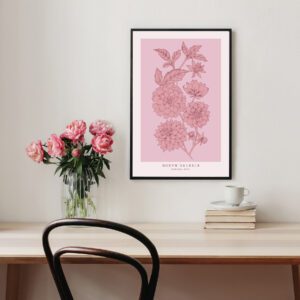 Dahlia Blooms Printable Poster Art - Pink Milkshake (Digital Download)