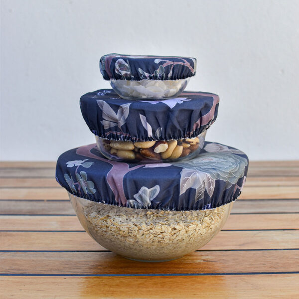 Japanese Garden Indigo Bowl Covers - Set of 3