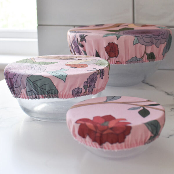 Japanese Garden Peach Bowl Covers - set of 3