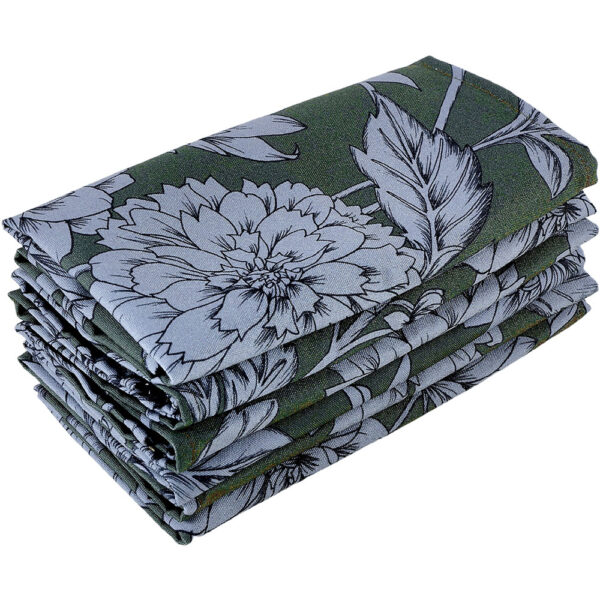 Dahlia Blooms Napkins (Amazon Green) Pack of 6