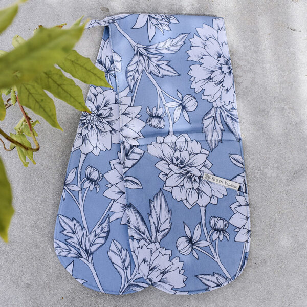 Dahlia Blooms Double Oven Gloves (Blueberry Soda) - Robyn Valerie