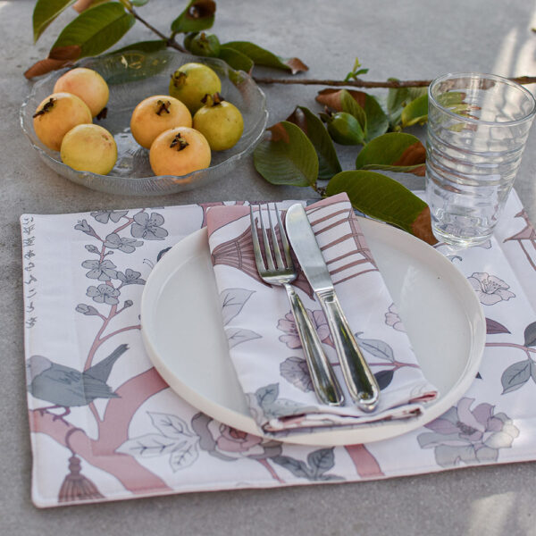 White Japanese Garden Placemats Pack of 6
