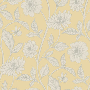 Trailing Dahlia Soft Yellow Wallpaper by Robyn Valerie