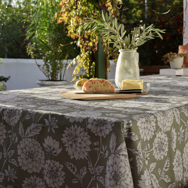 Robyn Valerie Dahlia Blooms Amazon Tablecloth