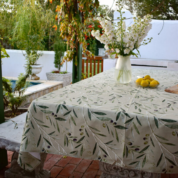 Robyn Valerie Olive Branch Sage Tablecloth