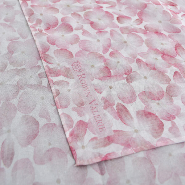 Pink Hydrangeas Silk Scarf