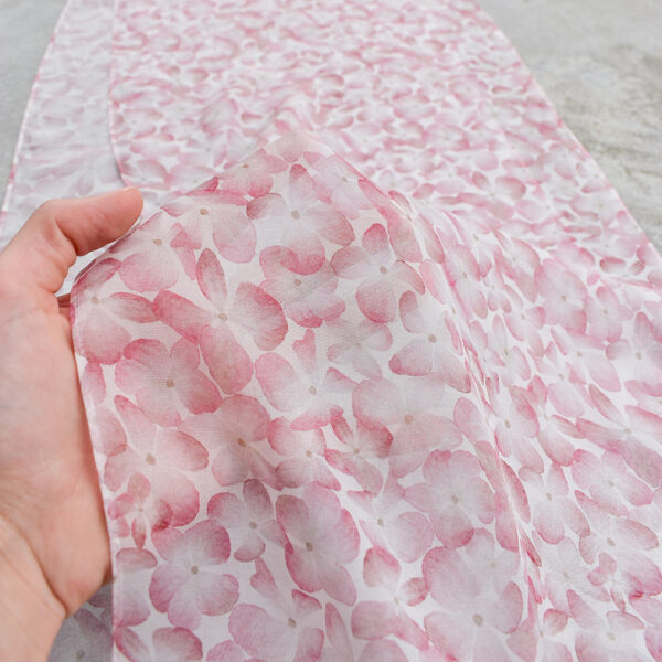 Pink Hydrangeas Silk Scarf