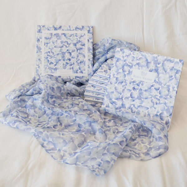 Blue Hydrangeas Silk Scarf