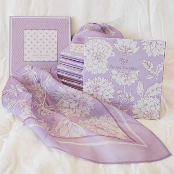 Silk Chiffon Scarf - Lilac