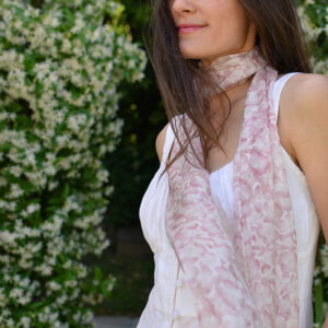 Silk Chiffon Scarf – Pink Hydrangeas