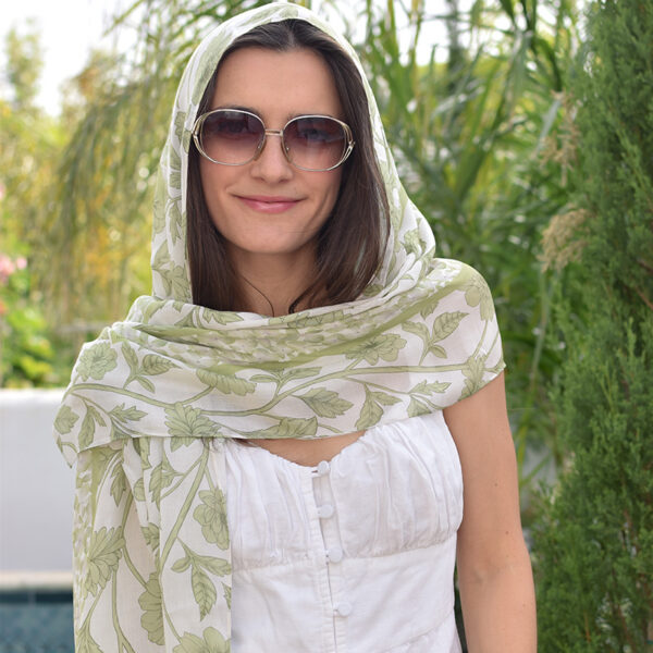 Green Floral Modal Scarf