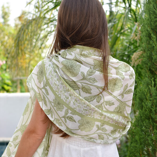 Green Floral Modal Scarf