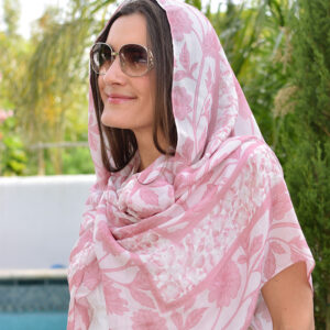 Pink Floral Modal Scarf