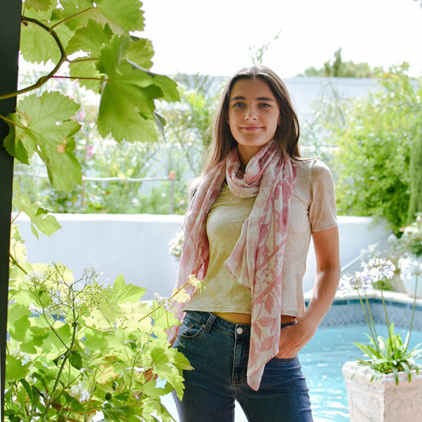 Pink Floral Modal Scarf