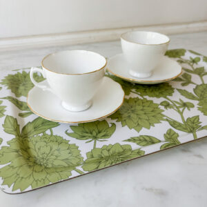 Large Melamine Tray - Dahlia Blooms (Pistachio)