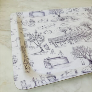 Large Melamine Tray - Toile du Cap (Classic Aubergine)