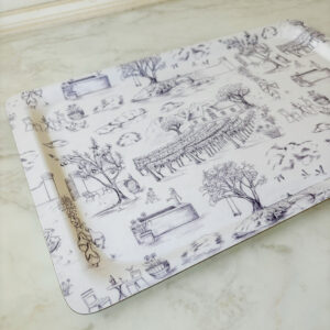 Large Melamine Tray - Toile du Cap (Classic Aubergine)