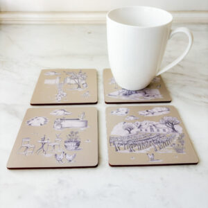 Heat-Resistant Drinks Coasters (pack of 4) - Toile du Cap