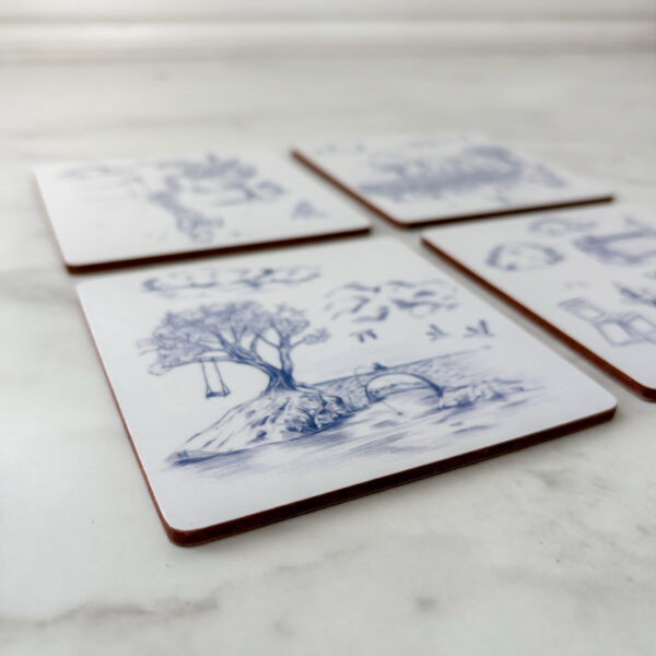 Heat-Resistant Drinks Coasters (pack of 4) - Toile du Cap